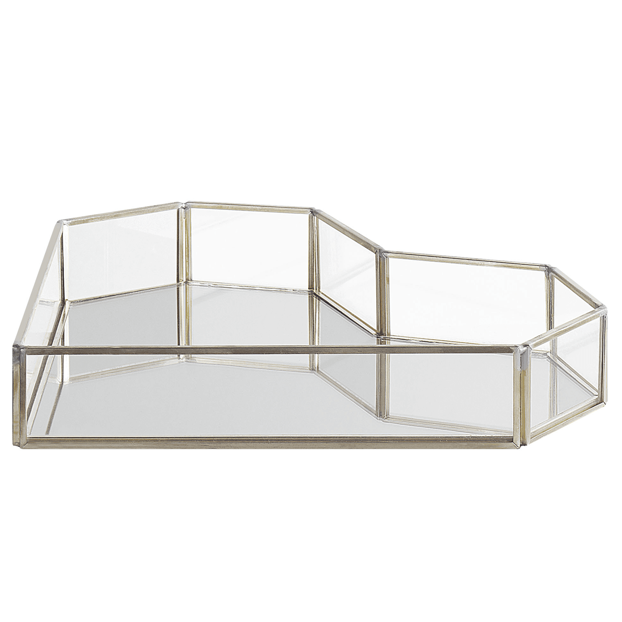 Koristetarjotin Sydän PONTIVY lasi Hopea