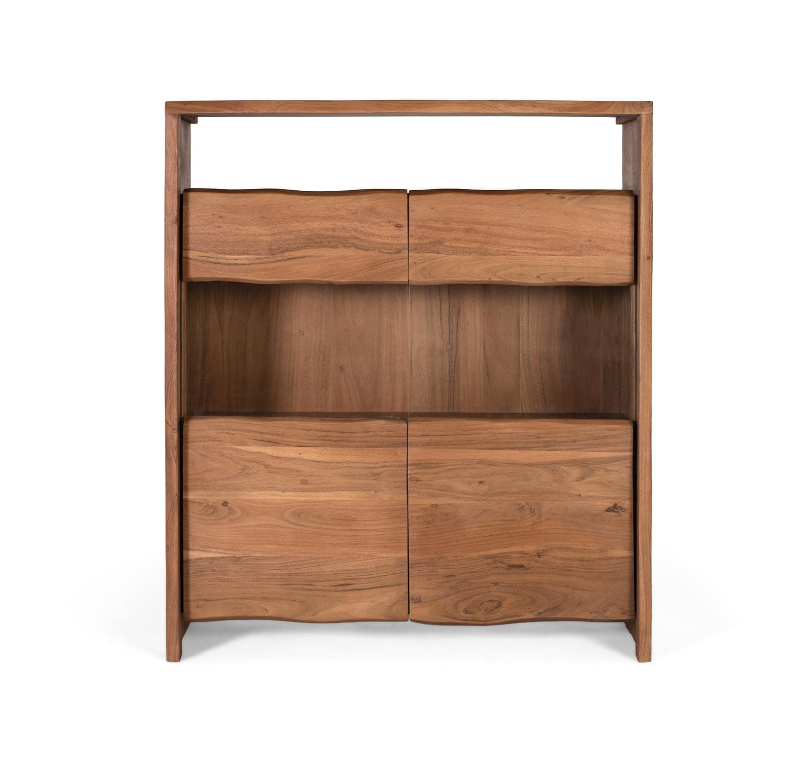 Massiivipuusta valmistettu senkki, jossa on luonnollinen muotoilu ja lasiovet – Giner y Colomer