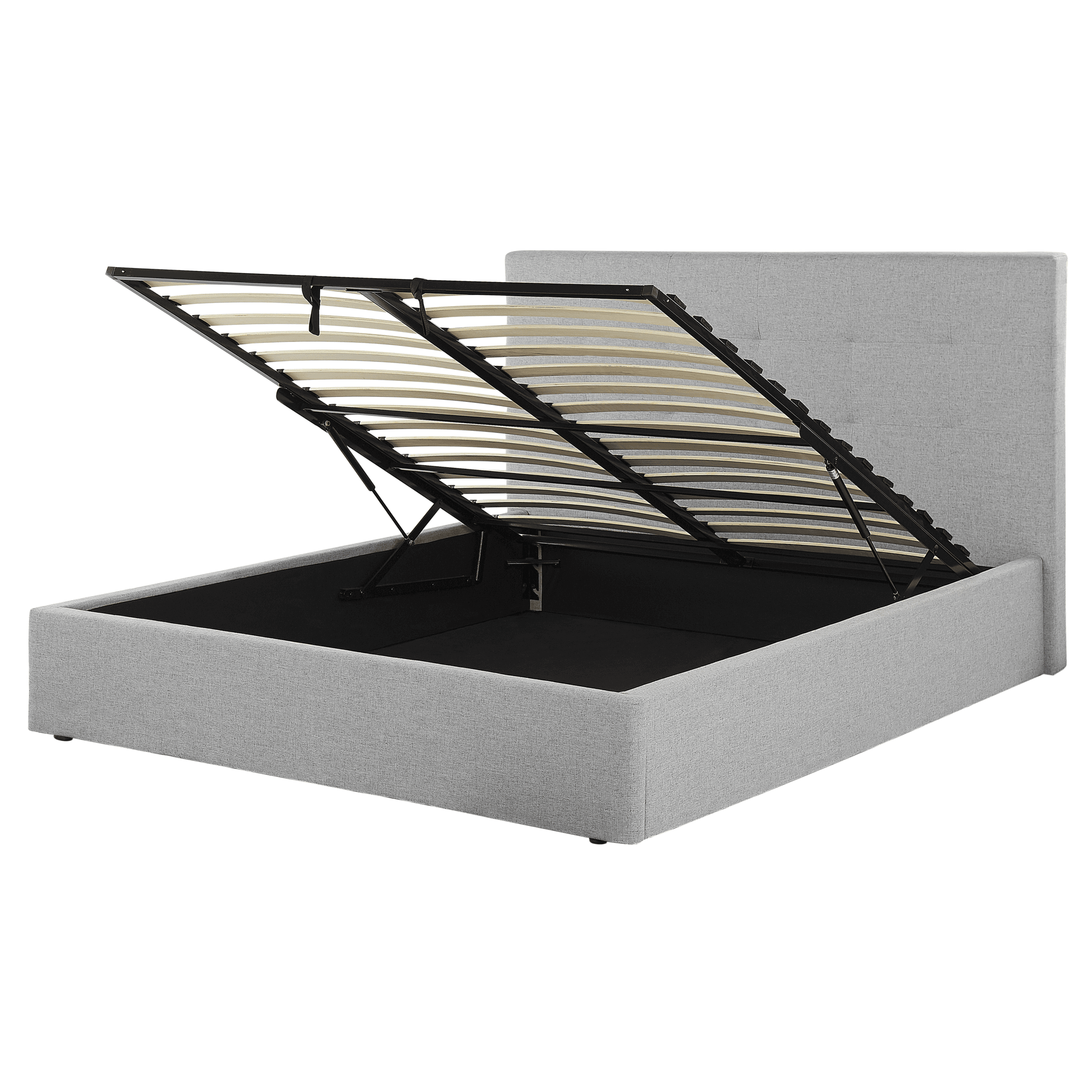 Sänky säilytystilalla kangas LORIENT 160 x 200 cm Harmaa – Beliani