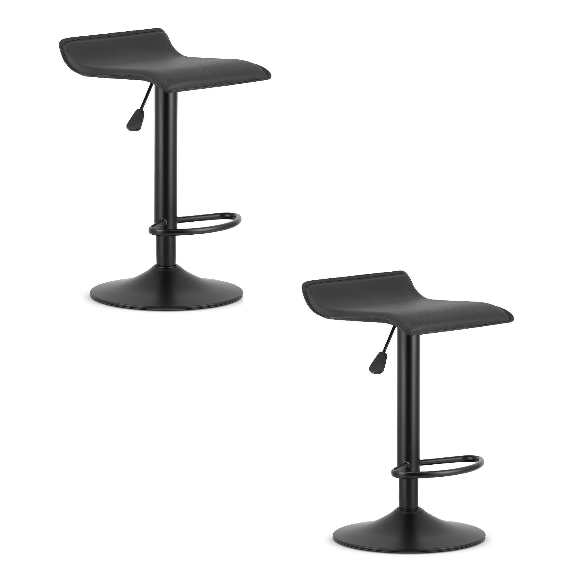 FORT pyörivä baarijakkara, musta keinonahka ja jalusta (2 kpl) – Leobert