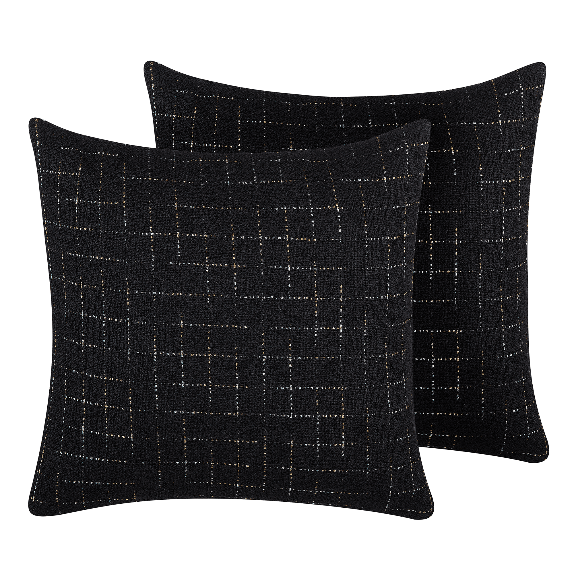Koristetyynysetti 2 kpl BELLFLOWER 45 x 45 cm Musta Geometrinen kuvio