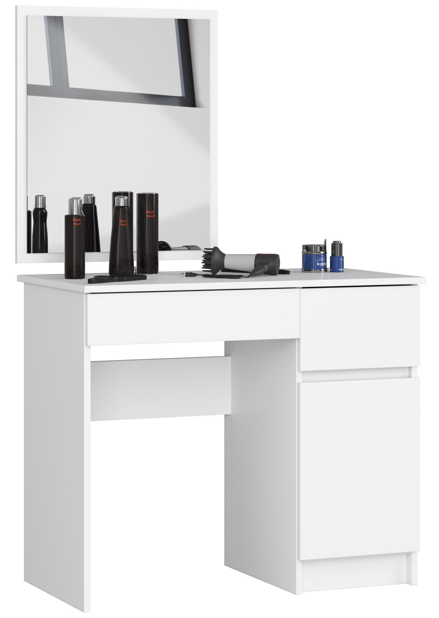 Akord Kampauspöytä Oikea Peili Valkoinen 90x50x142 – Akord