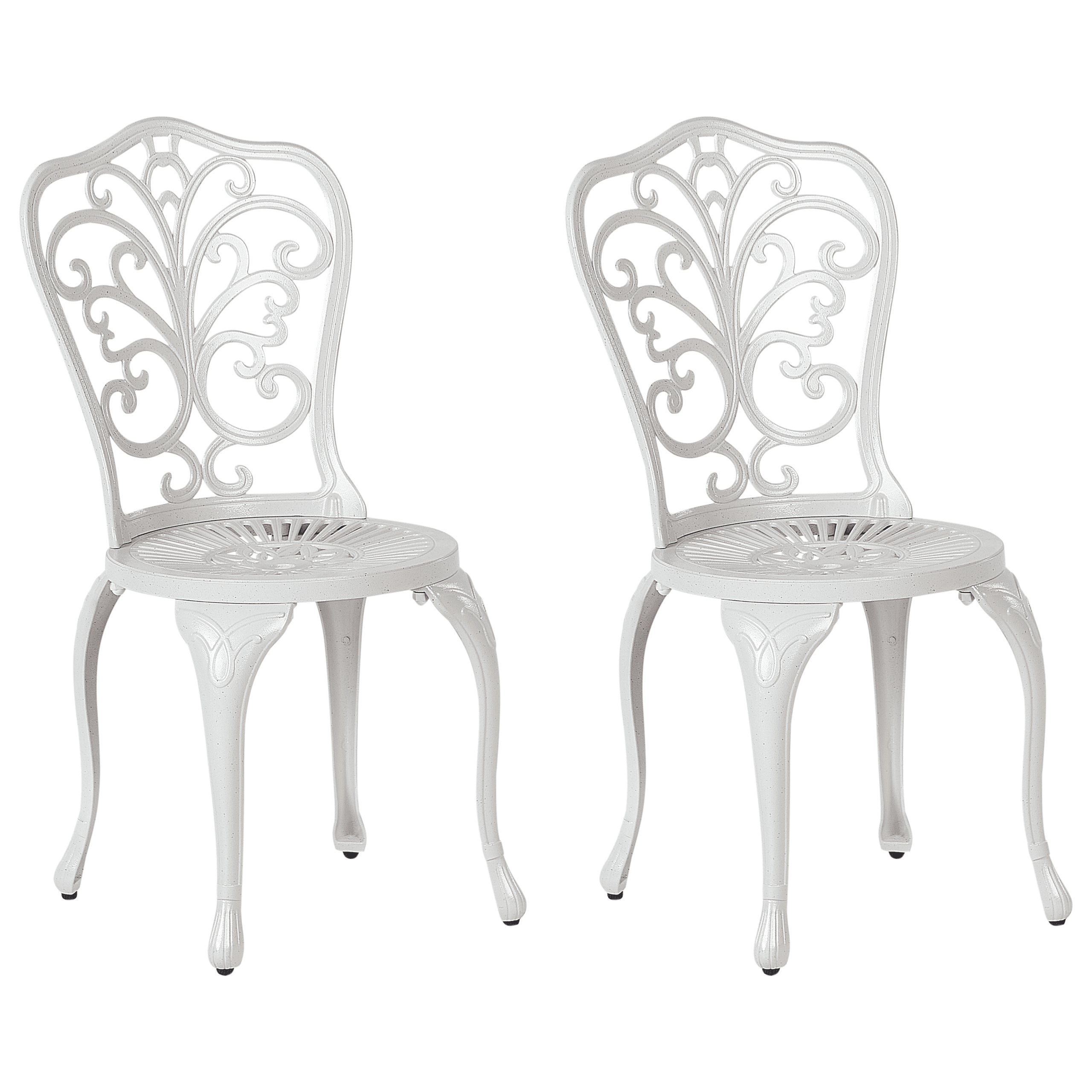 Puutarhatuolisetti 2 kpl TRIORA metalli Luonnonvalkoinen