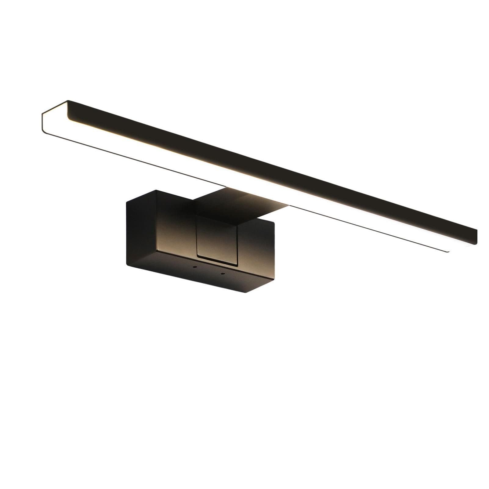 NETTLIFE LED-kylpyhuoneen seinävalaisin, peilivalaisin, IP44, 4000K valkoinen valo, 8W, 40x5, 1x12, 8 cm, musta