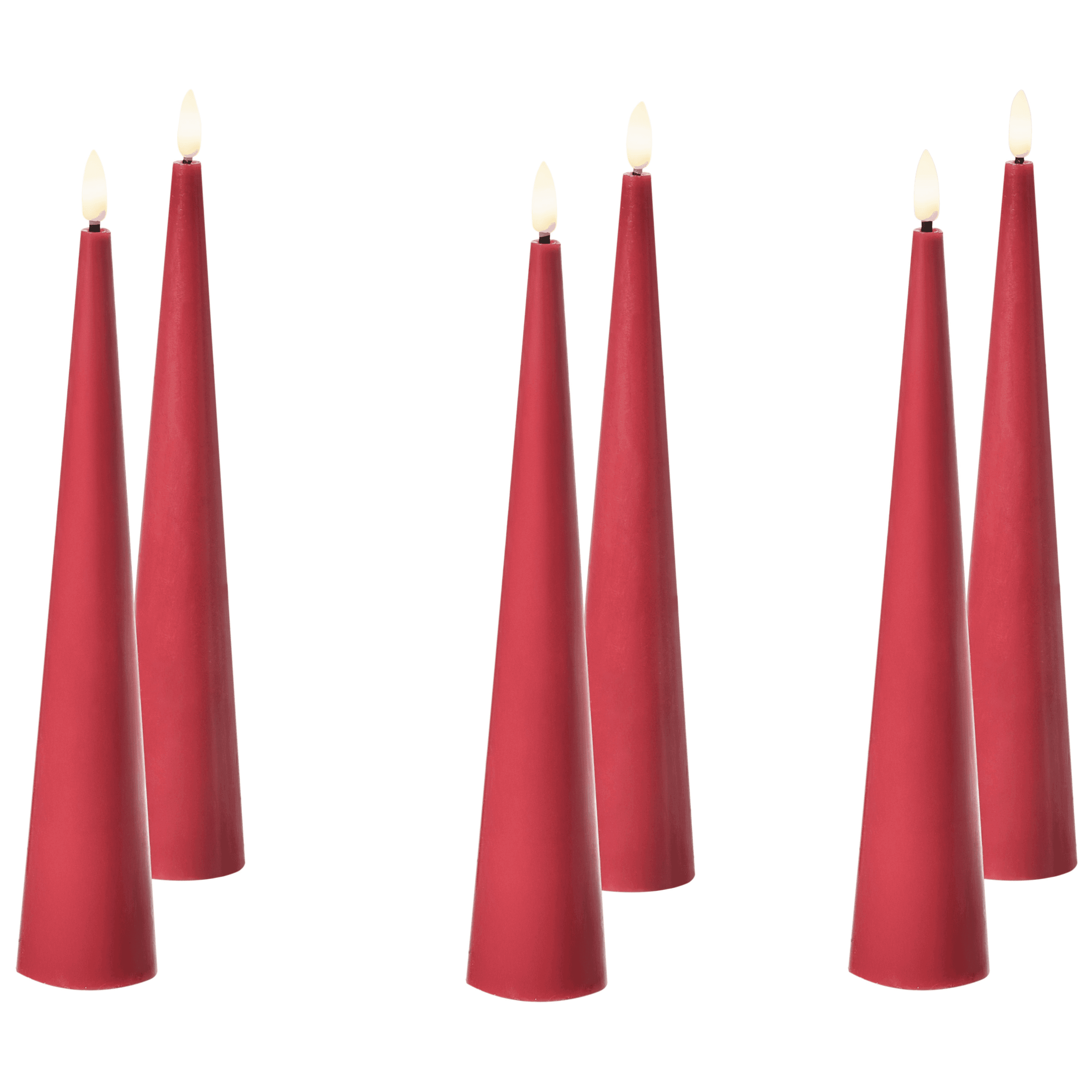 LED-kynttiläsetti 6 kpl AURUM 28 cm Punainen – Beliani
