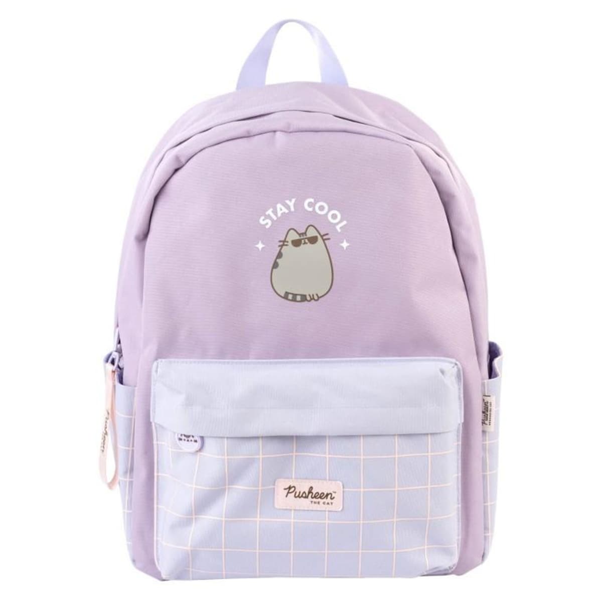 Selkäreppu, jossa suuri etutasku ja sivuilla kuviointi Pysy viileänä – Pusheen