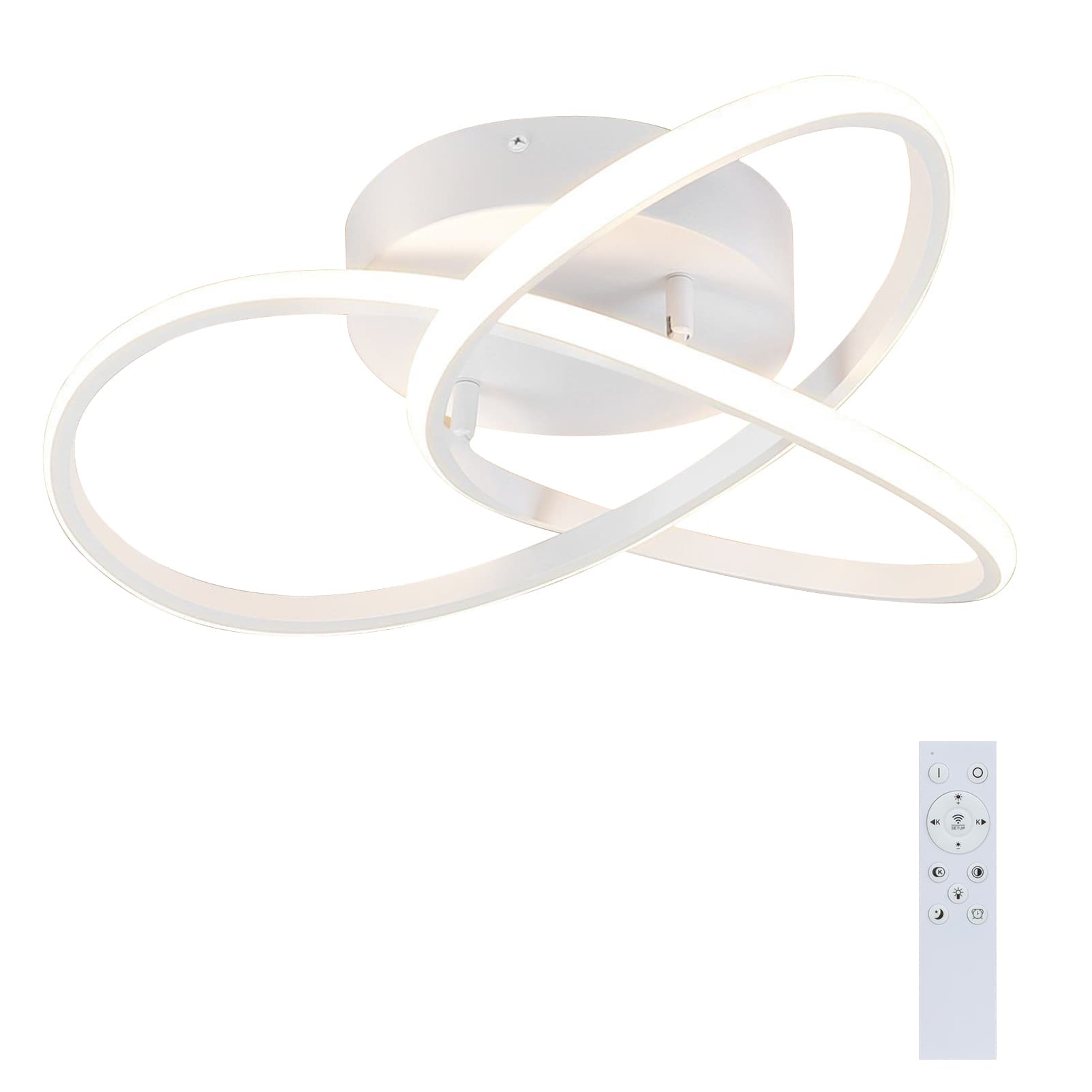 NETTLIFE LED - kattovalaisin Valkoinen, himmennettävä, 40CM, moderni Kaukosäätimellä, geometrinen, muotoilulamppu, 33W – Nettlife