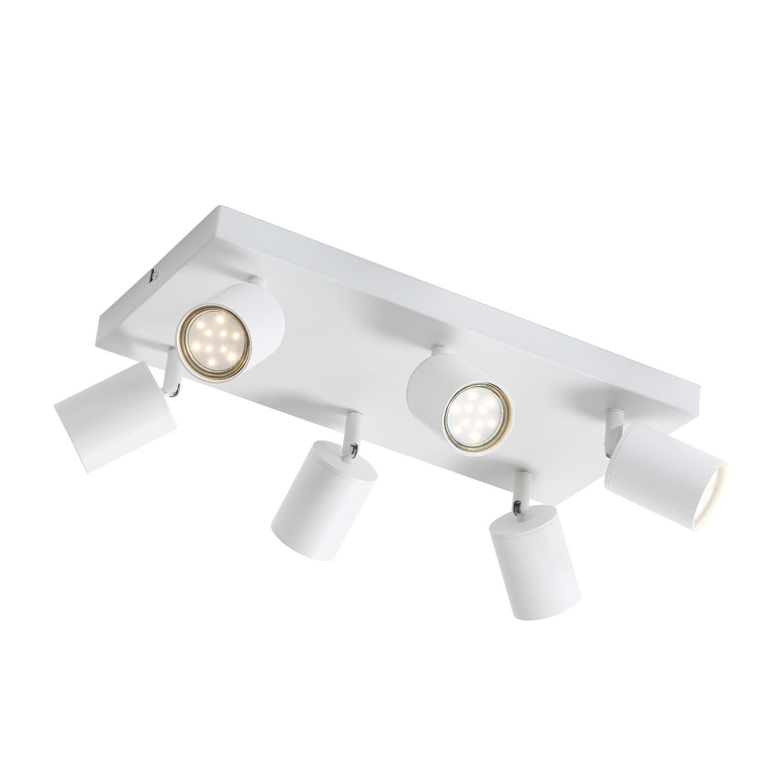 NETTLIFE 6- lamppuinen kattokohdevalaisin, valkoinen metalli – Nettlife