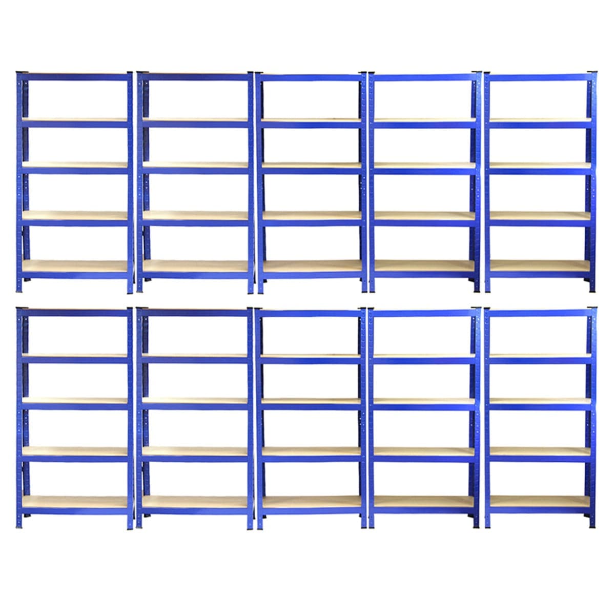Monster Racking T-Rax -hyllykkö, sininen, leveys 75 cm, syvyys 30 cm, 10 kpl:n setti