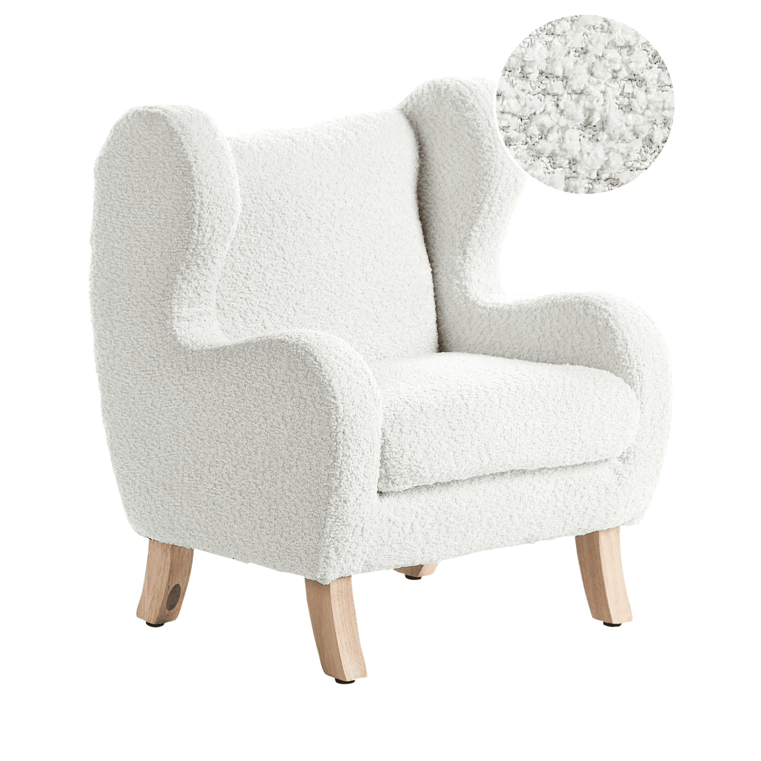 Lasten nojatuoli FARUM buklee Luonnonvalkoinen