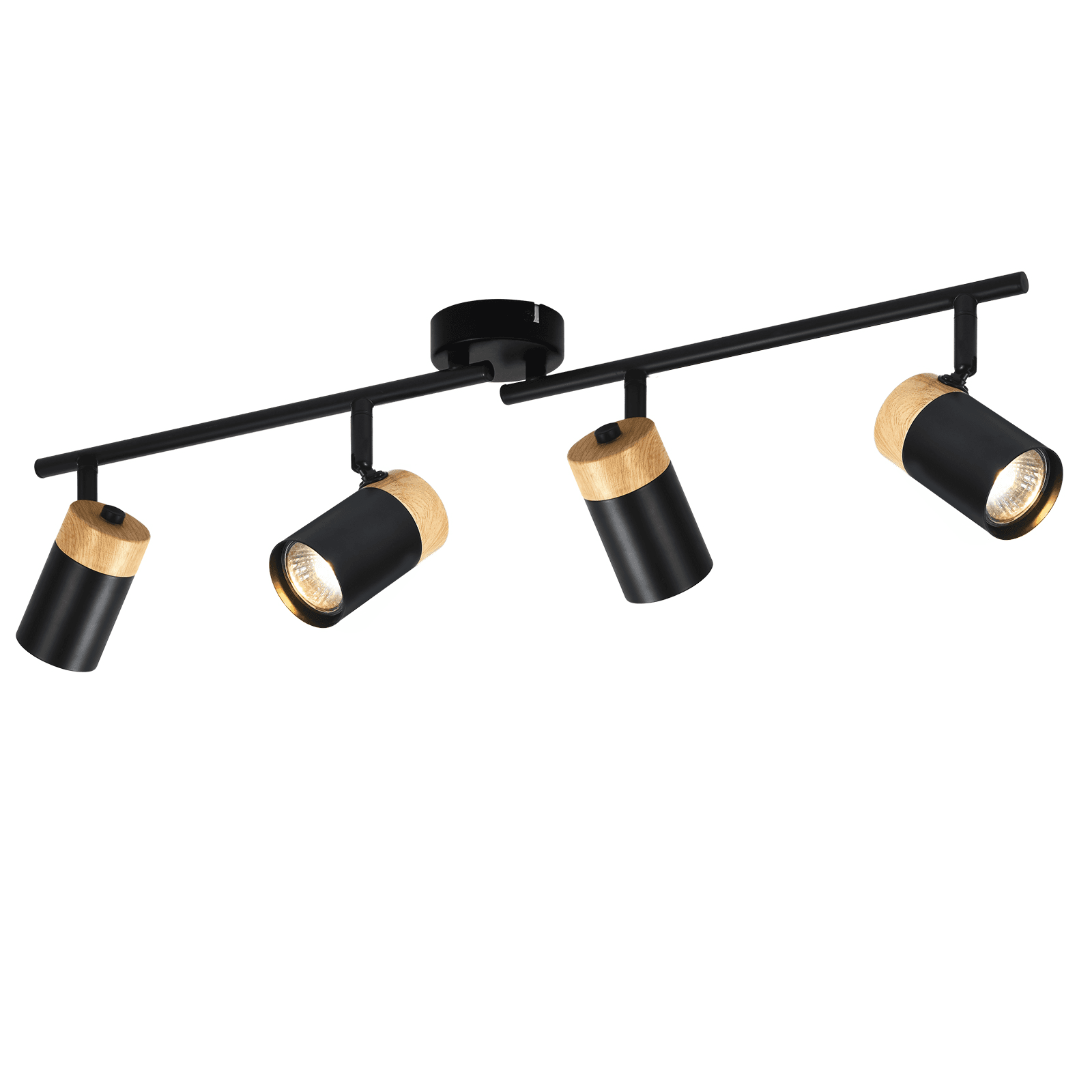 NETTLIFE Kattovalaisin 4 puista kohdevaloa GU10 musta, säädettävä 330°, olohuoneeseen, makuuhuoneeseen, keittiöön, lastenhuoneeseen, ilman polttimoa – Nettlife