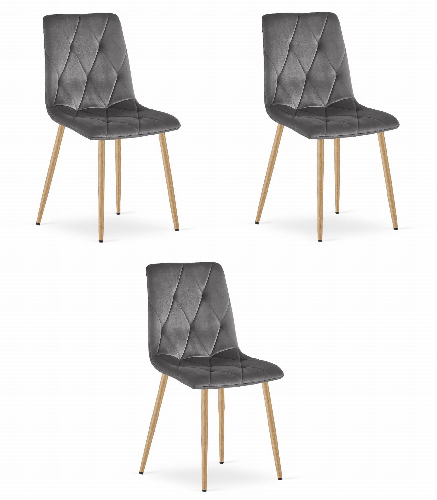 LIBRA-tuoli, tummanharmaa sametti, puunväriset jalat (3 kpl) – Leobert