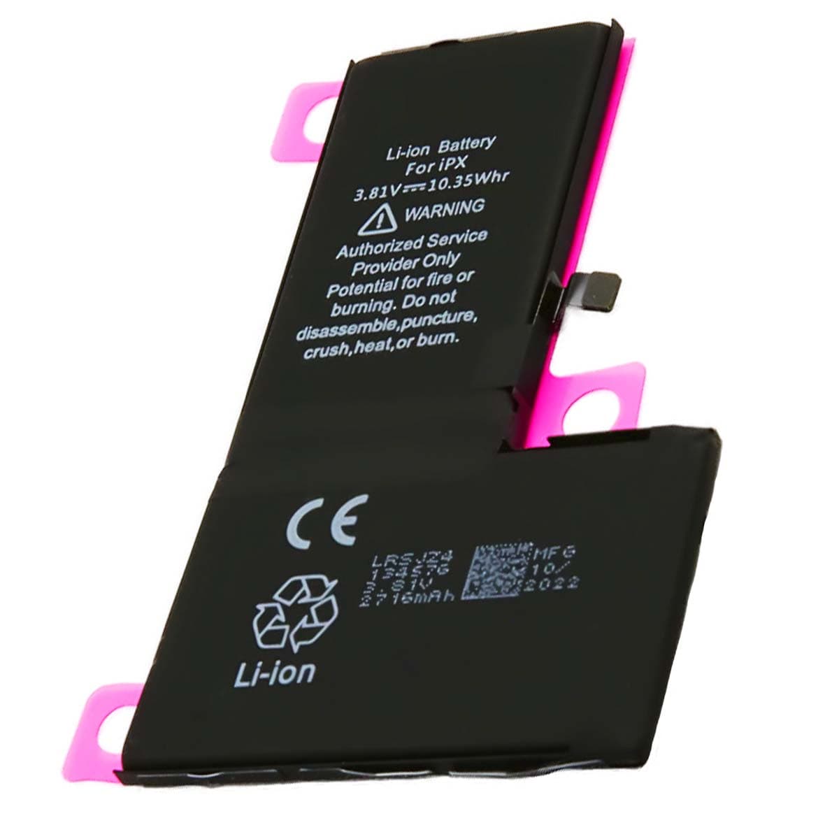 Akku iPhone X:lle, Li-Polymer 3,81V 2716mAh 10,3Wh – Avizar