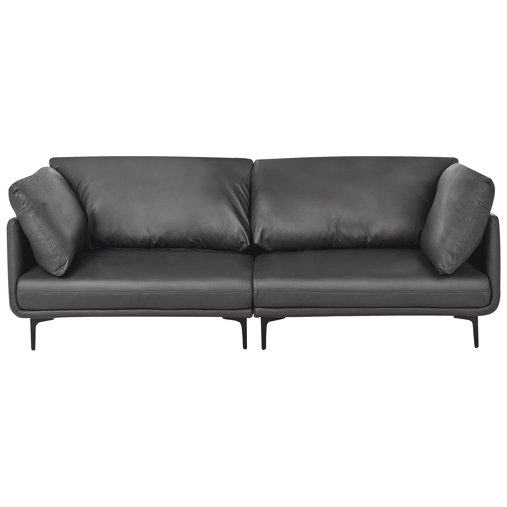 Sohva REVSNES keinonahka Musta 3-istuttava – Beliani