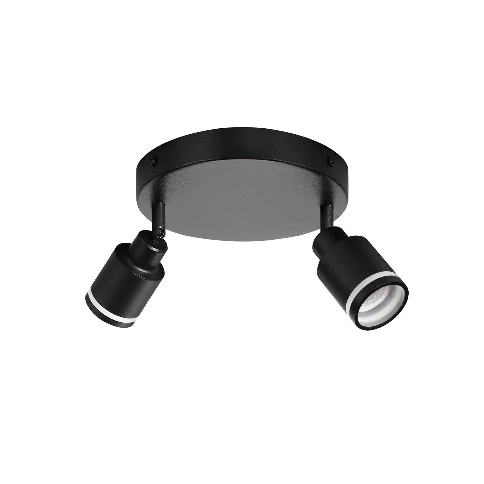 NETTLIFE musta kattokohdevalaisin moderni kattovalaisin 2 säädettävää liekkiä GU10 metallikohdevalaisin – Nettlife
