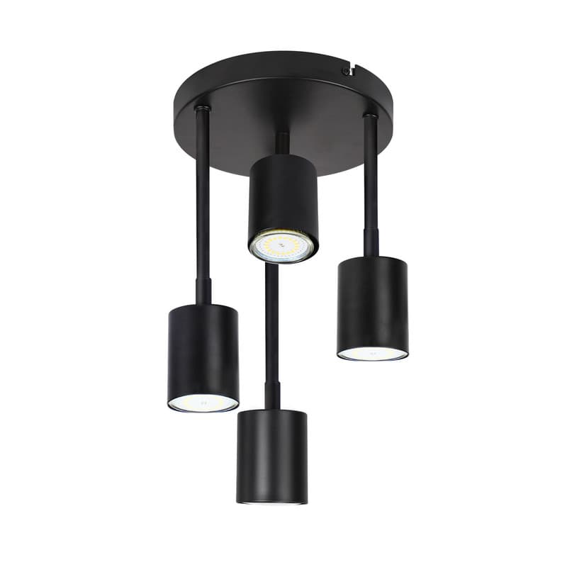 NETTLIFE Kattospotti, 4 lamppua, musta, säädettävä kattovalaisin LED GU10, keittiön lamppu, 350°