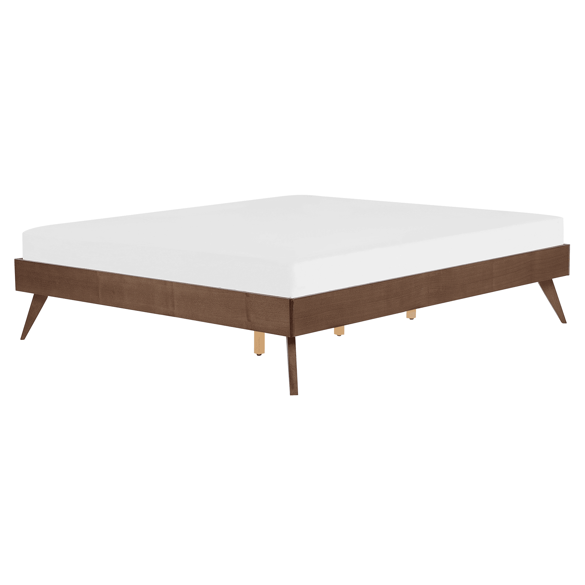 Sänky ilman sängynpäätyä BERRIC 160 x 200 cm Tumma saarni – Beliani