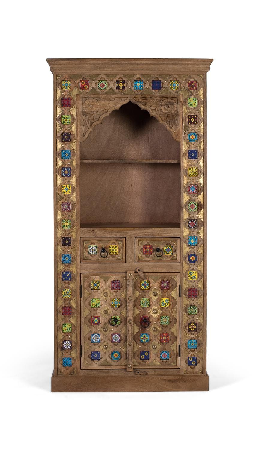 Kirjahylly mangopuusta, käsintehty muotoilu