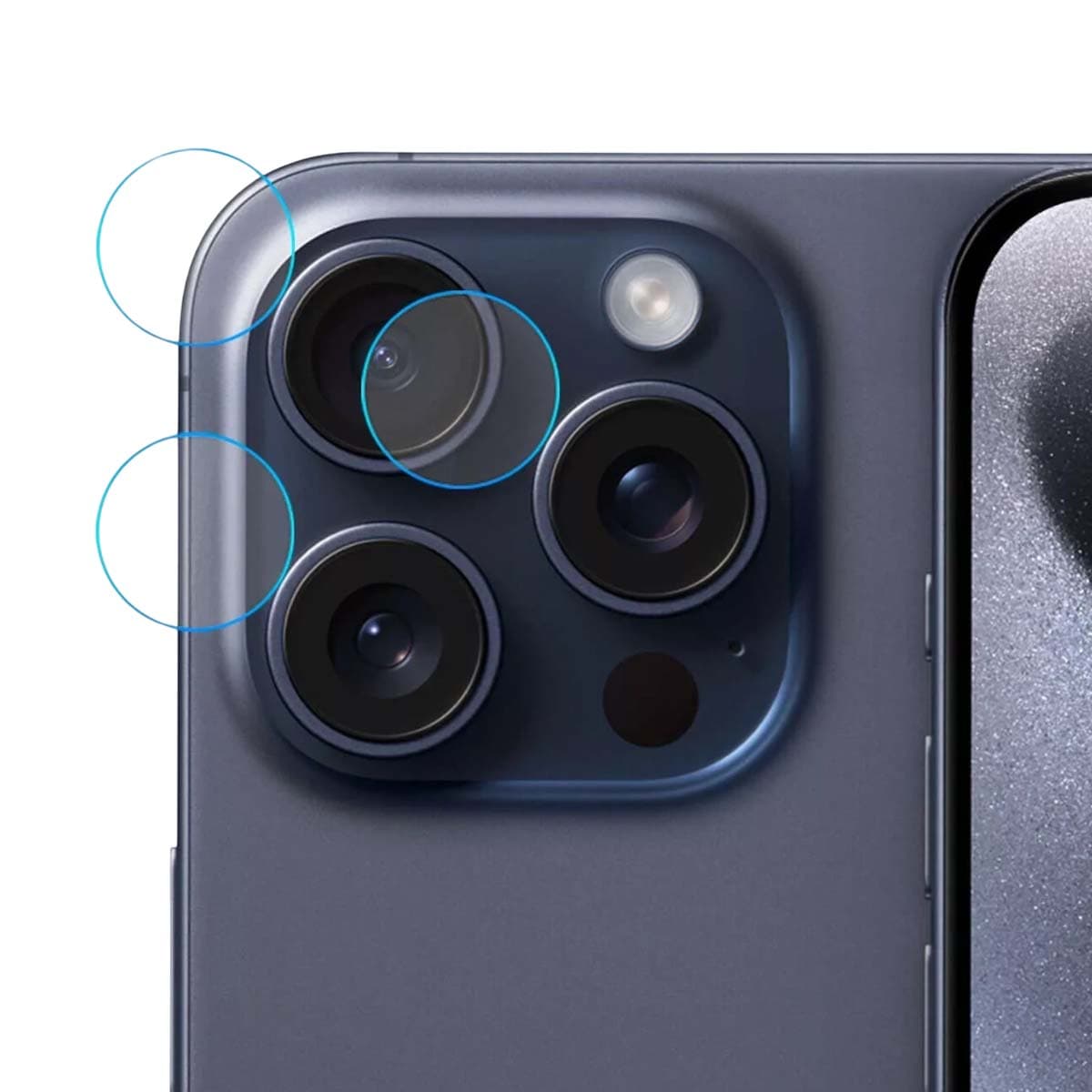 4 kameran objektiivisuojaa iPhone 15 Pro:lle, hybridilasia 6H – 3MK