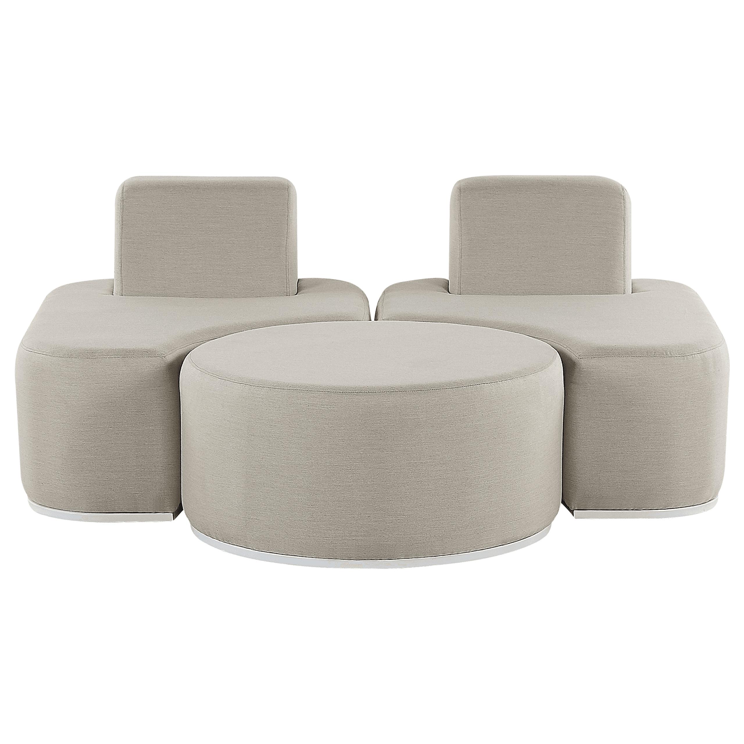 Ulkosohvaryhmä pöydällä 2-istuttava FABRO modulaarinen Vaaleanharmaa – Beliani