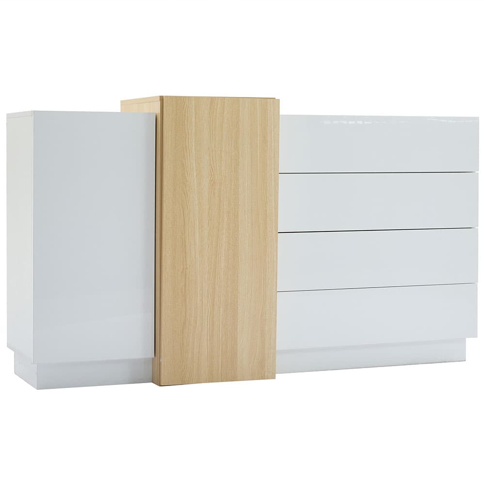 Valkoinen Kiiltävä Minimalistinen Sivupöytä