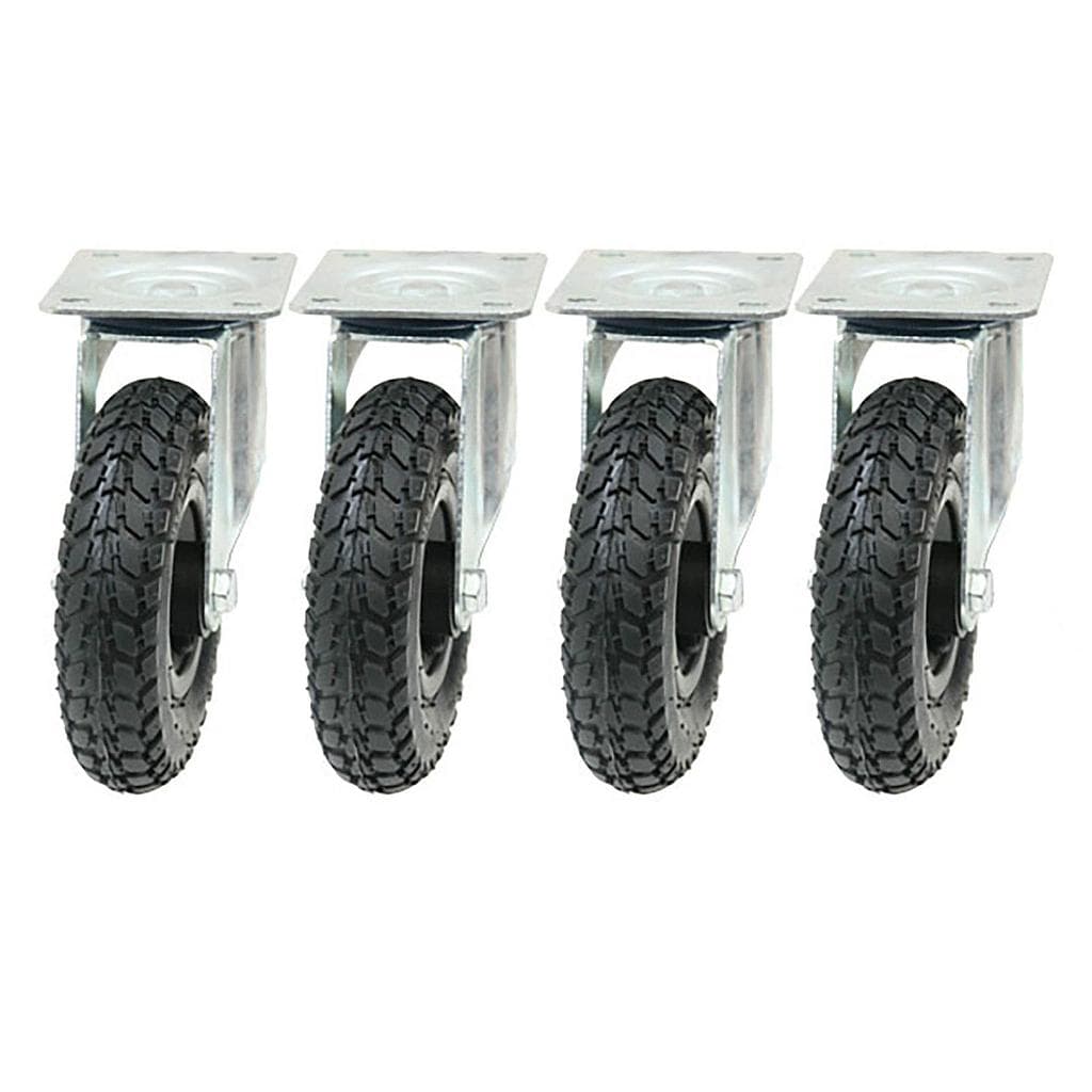 4 kpl:n sarja - 200mm Muovinen pneumaattinen kääntyvä pyörä 100Kg. – Parnells