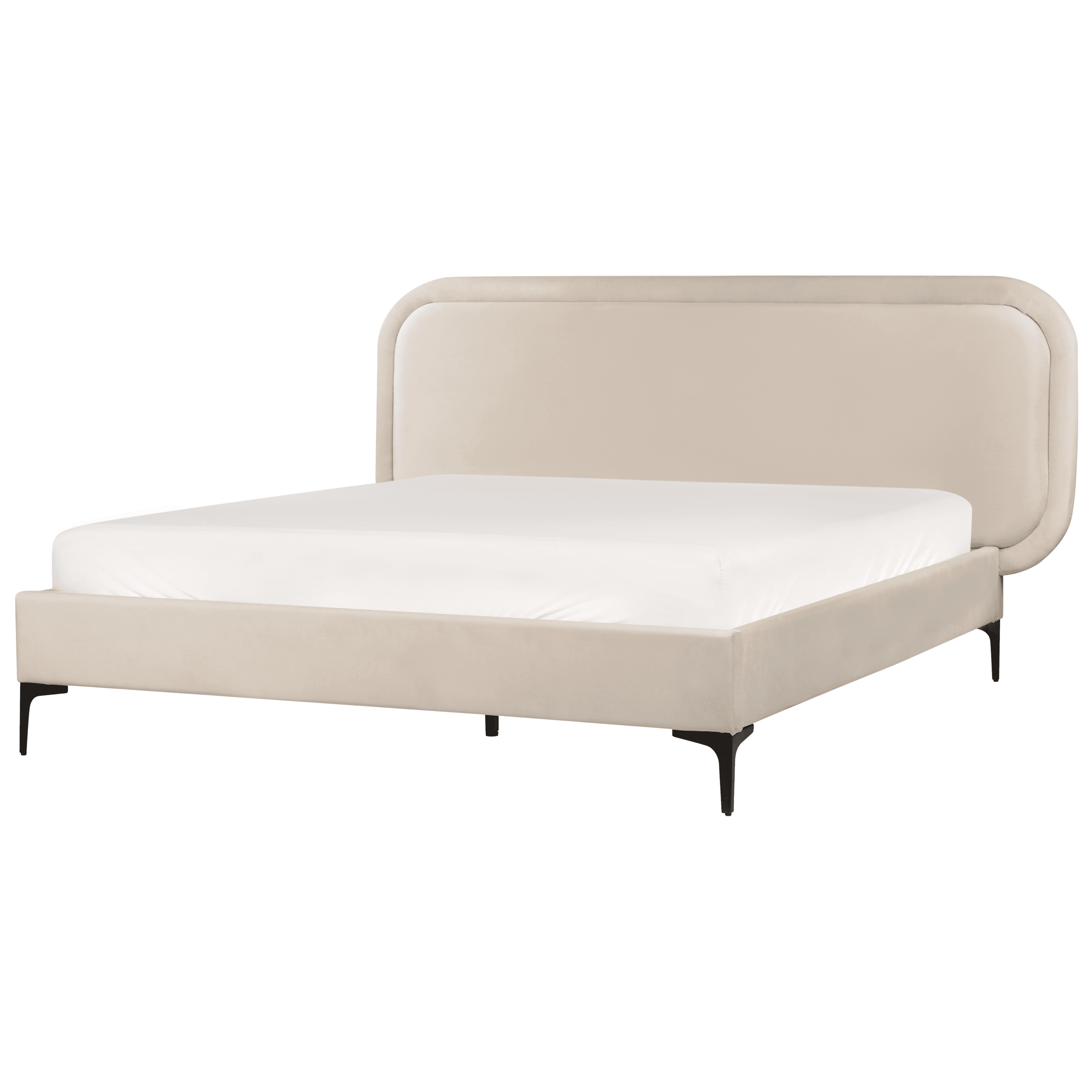 Sänky sametti SUZETTE 140 x 200 cm Vaaleanbeige