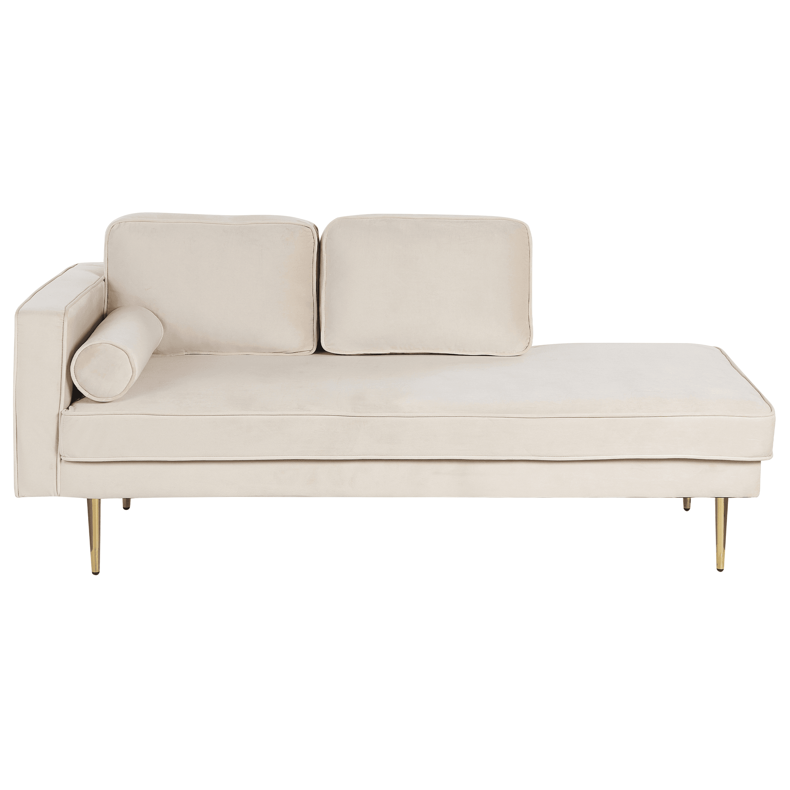 Divaani vasen MIRAMAS sametti Beige – Beliani