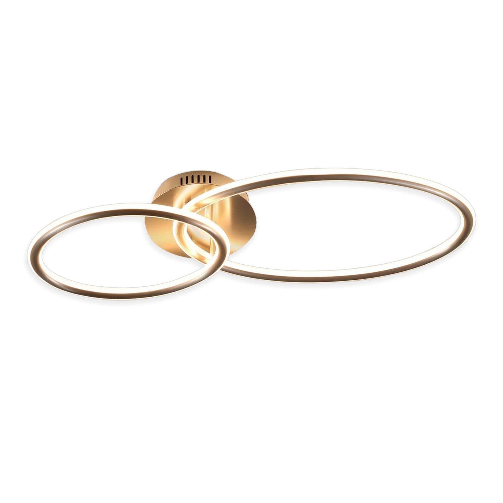 NETTLIFE Nettlife LED-kattovalaisin, olohuoneen kattovalaisin, moderni muotoilu renkailla, lämmin valkoinen valo 3000K makuuhuoneen lamppu 29W 62,5cm – Nettlife