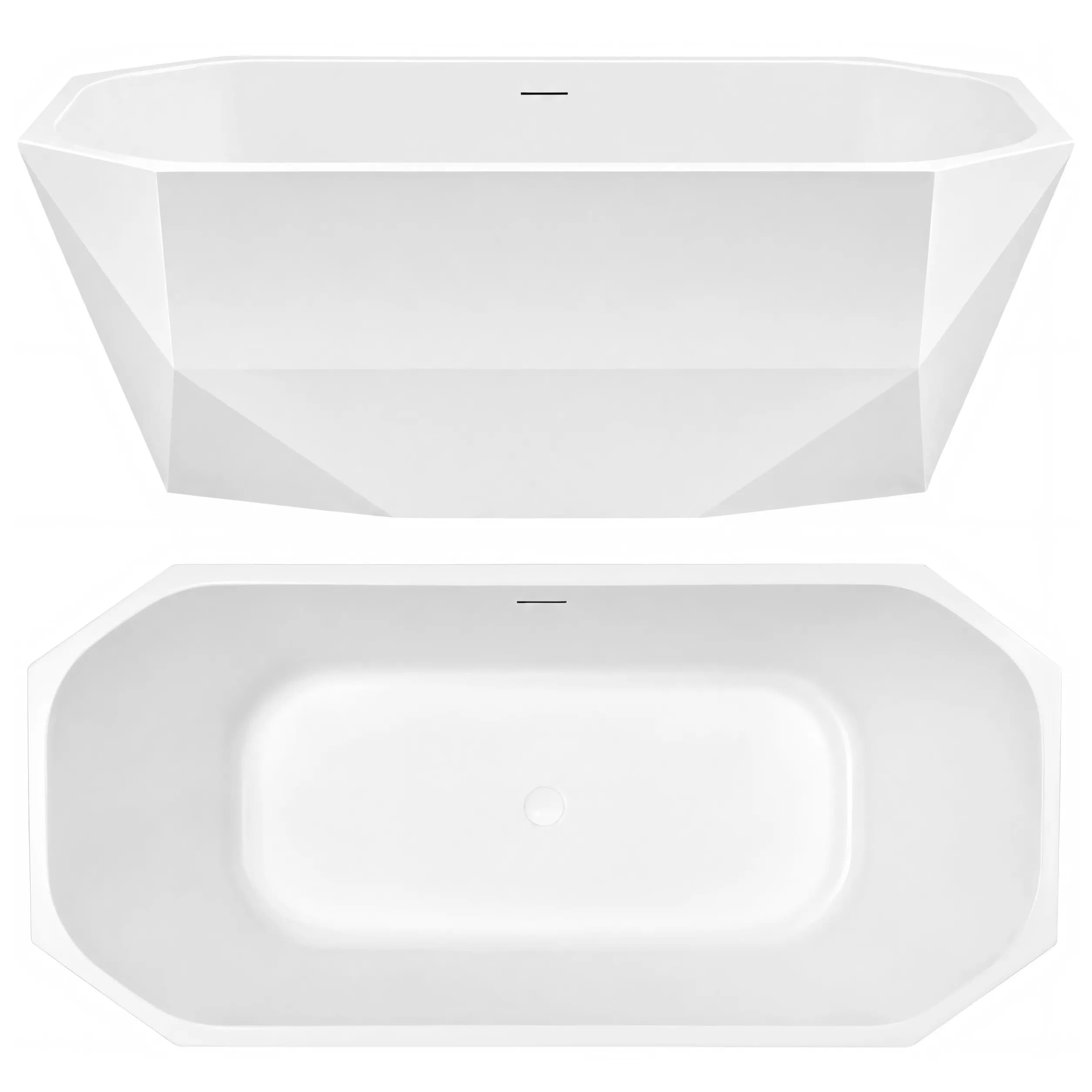 REA Vapaasti Seisova Kylpyamme Diamanti 170 Harjalla Kuparinen Kylpyammeen Tulppa Valkoinen, 170X80X58, 5Cm – Rea