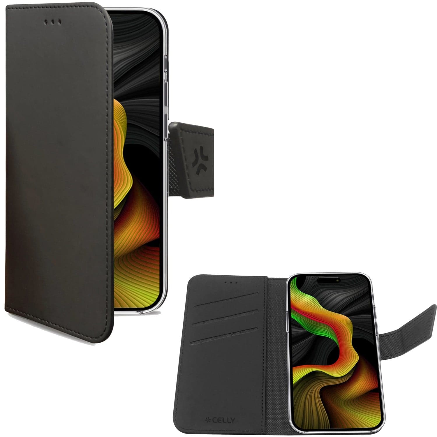 Wally Wallet Case iPhone 15 Pro Max musta