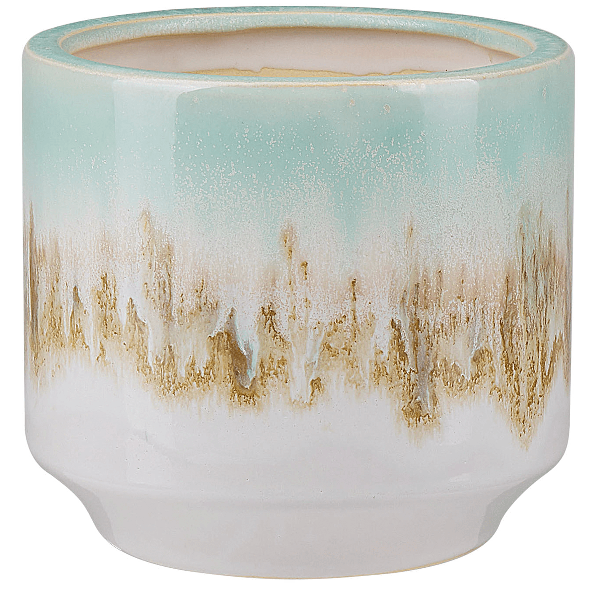 Kukkamaljakko CYME kivitavara 15 cm Mintunvihreä – Beliani