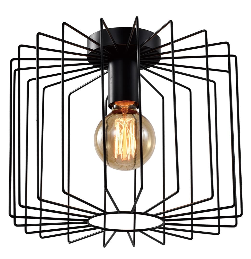 NETTLIFE Vintage - kattovalaisin,E27,musta,häkkikruunu,27cm,retrometalli,eteisvalaisin – Nettlife