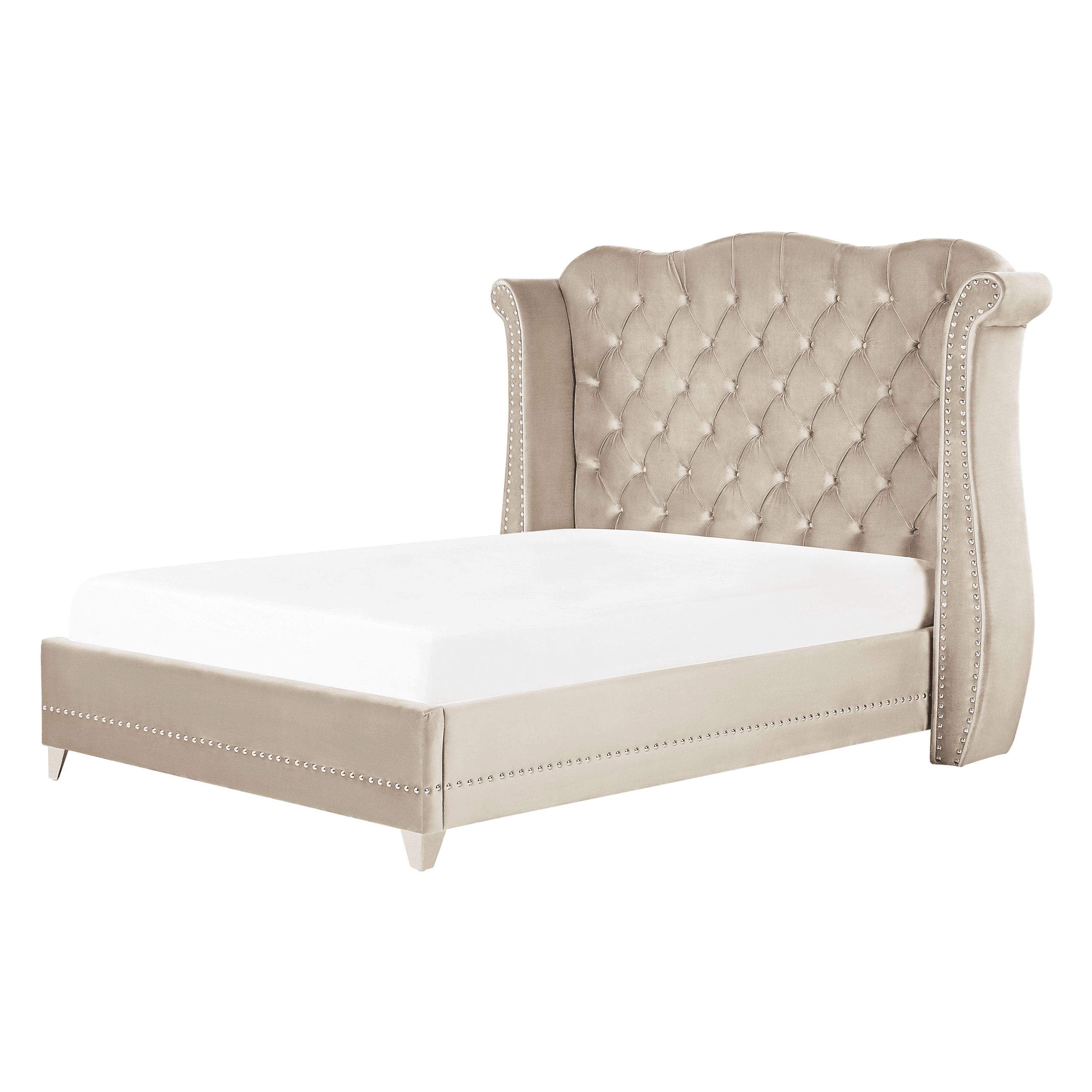 Sänky sametti AYETTE 140 x 200 cm Beige