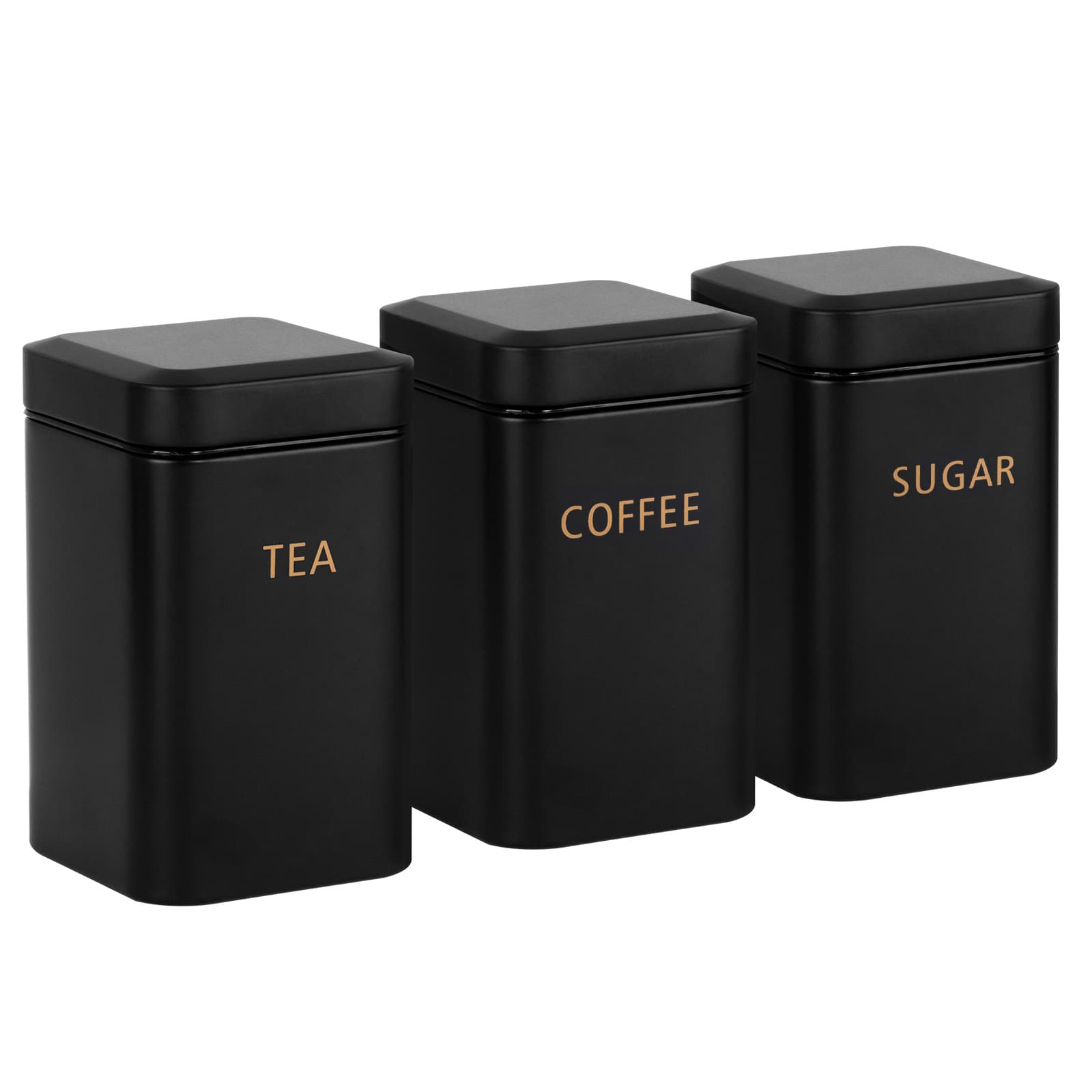 Setti 3 Purkkia Tee Kahvi Sokeri 9x14,5cm Ilmatiivis – Cheffinger