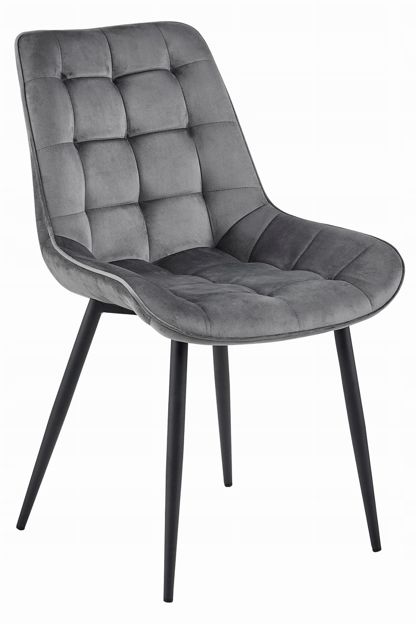 BERA-tuoli, tummanharmaa sametti, mustat jalat (1 kpl) – Leobert