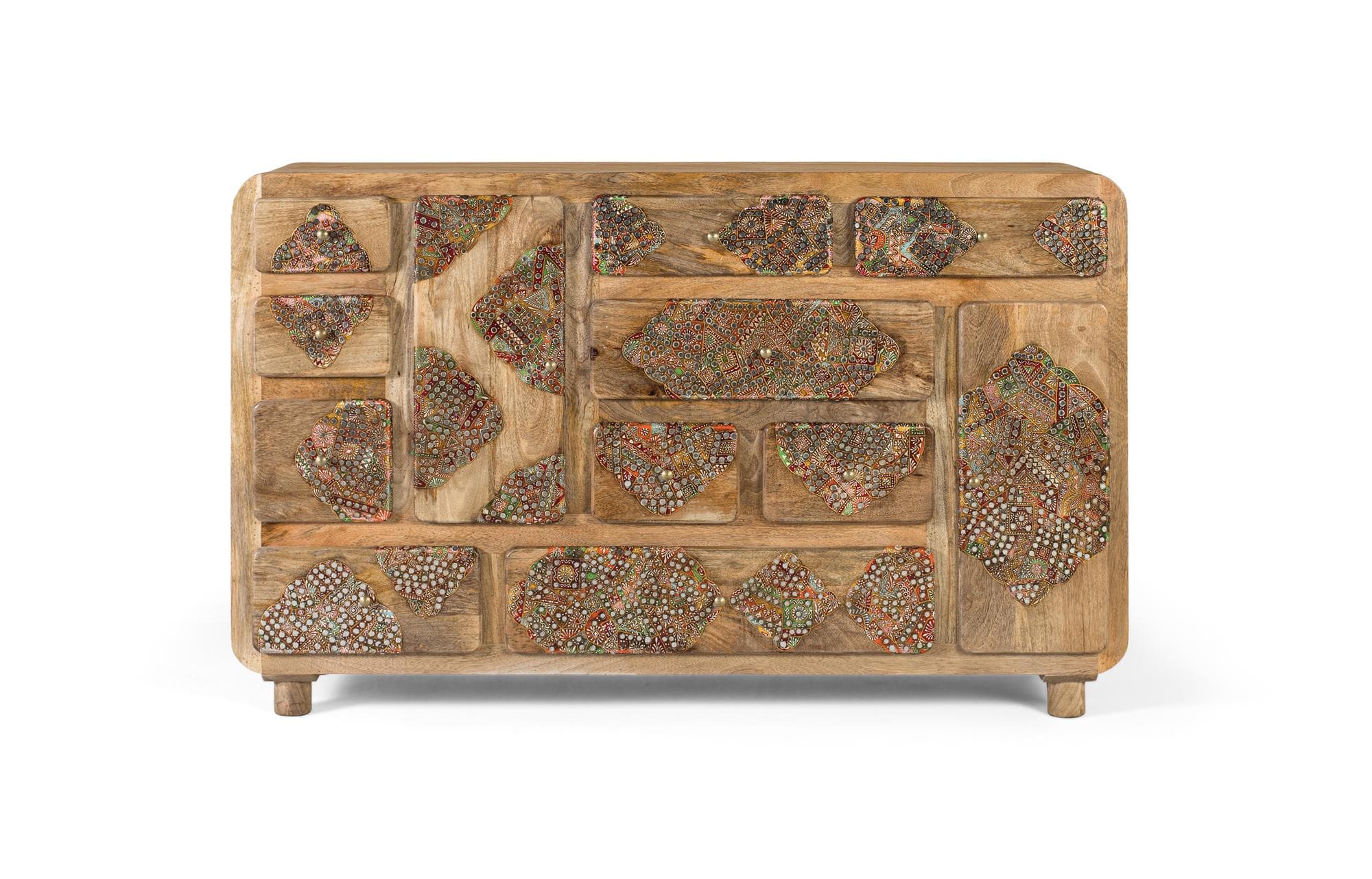 Senkki massiivimangopuusta käsin viimeistellyillä yksityiskohdilla, 148 cm