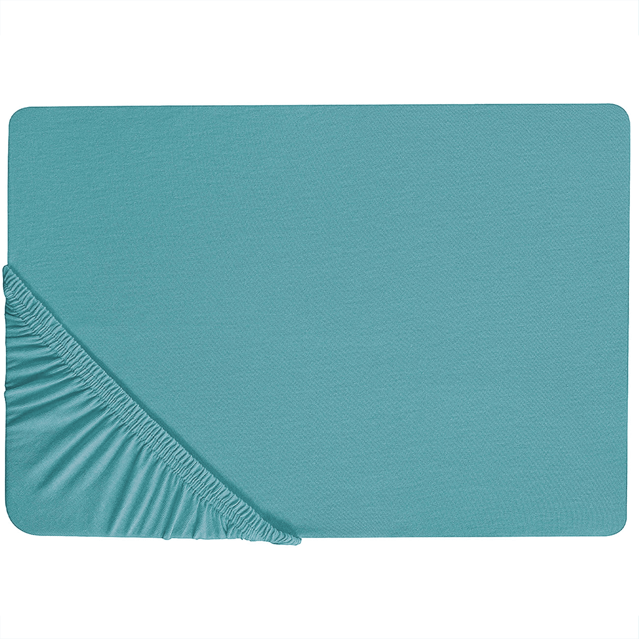 Muotoonommeltu lakana HOFUF puuvilla 140 x 200 cm Turkoosi – Beliani