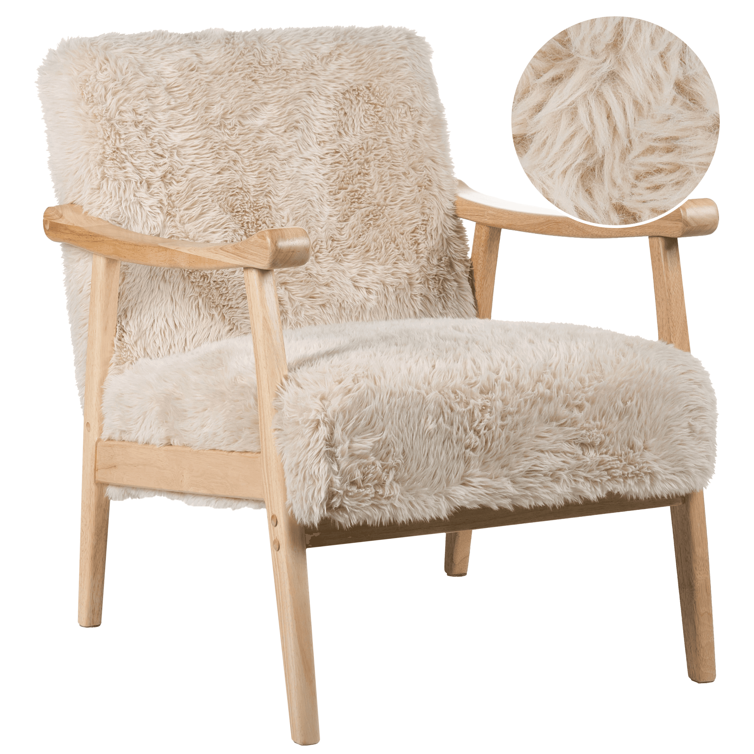 Nojatuoli LEKNES keinoturkis Vaaleanbeige – Beliani