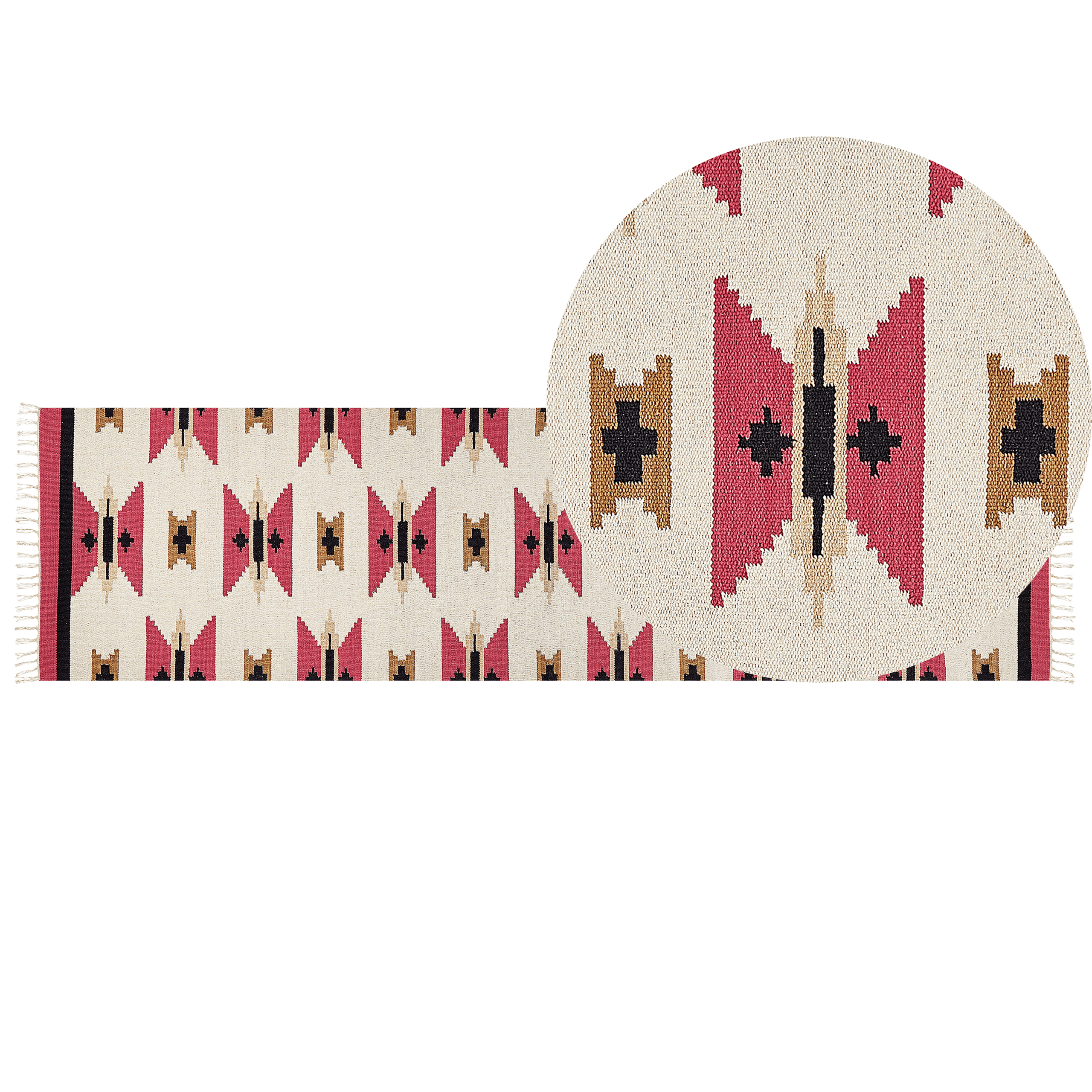 Matto GARNI Monivärinen 80 x 300 cm puuvilla Kelim-matto