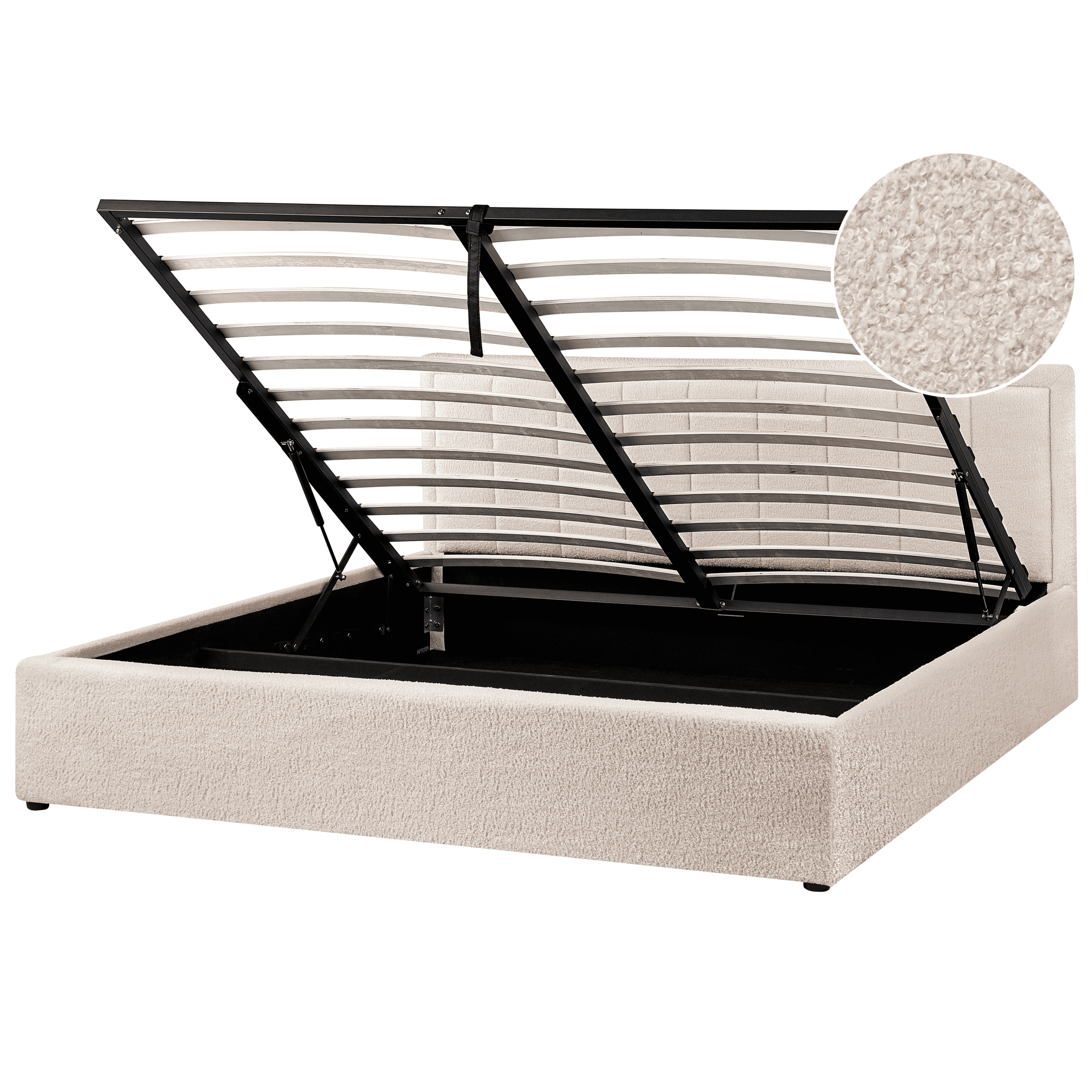 Sänky säilytystilalla buklee MONTLAUR 180 x 200 cm Beige – Beliani