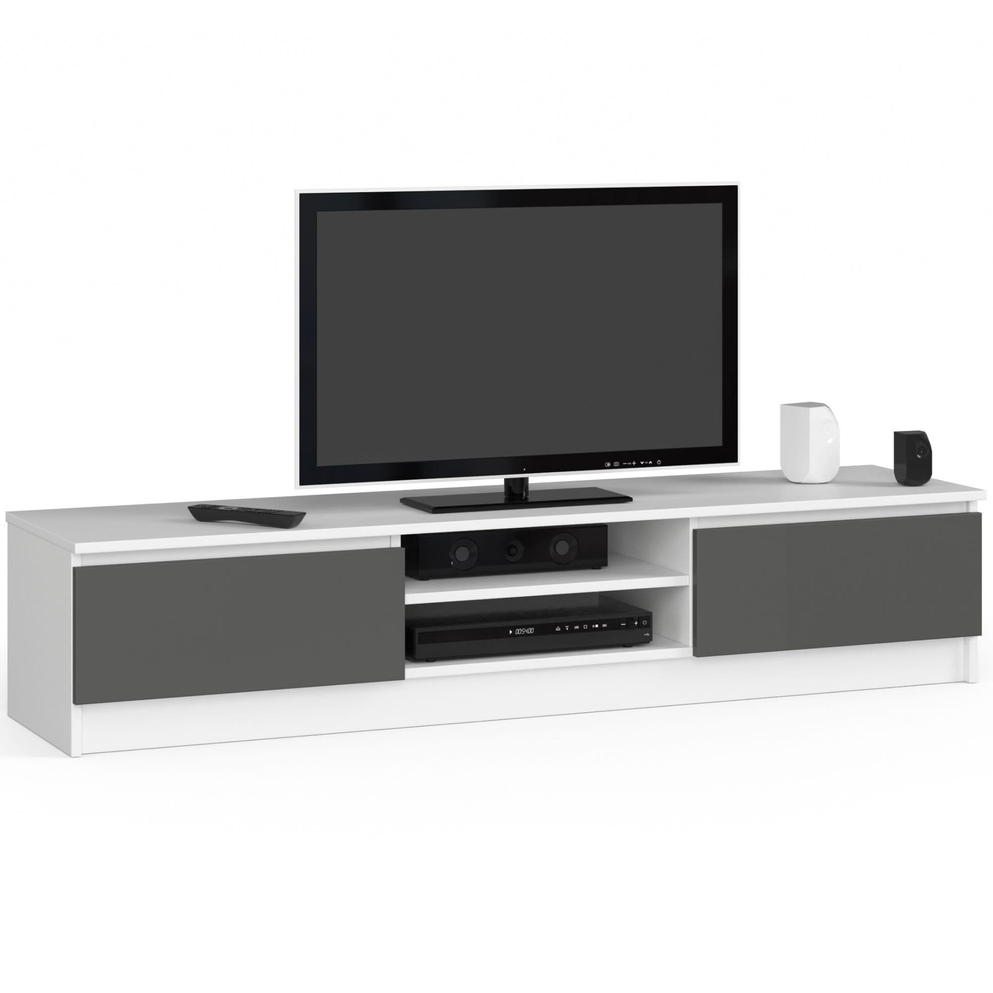 Akord TV-taso Valkoinen/Harmaa Grafiitti 160x40x33 – Akord
