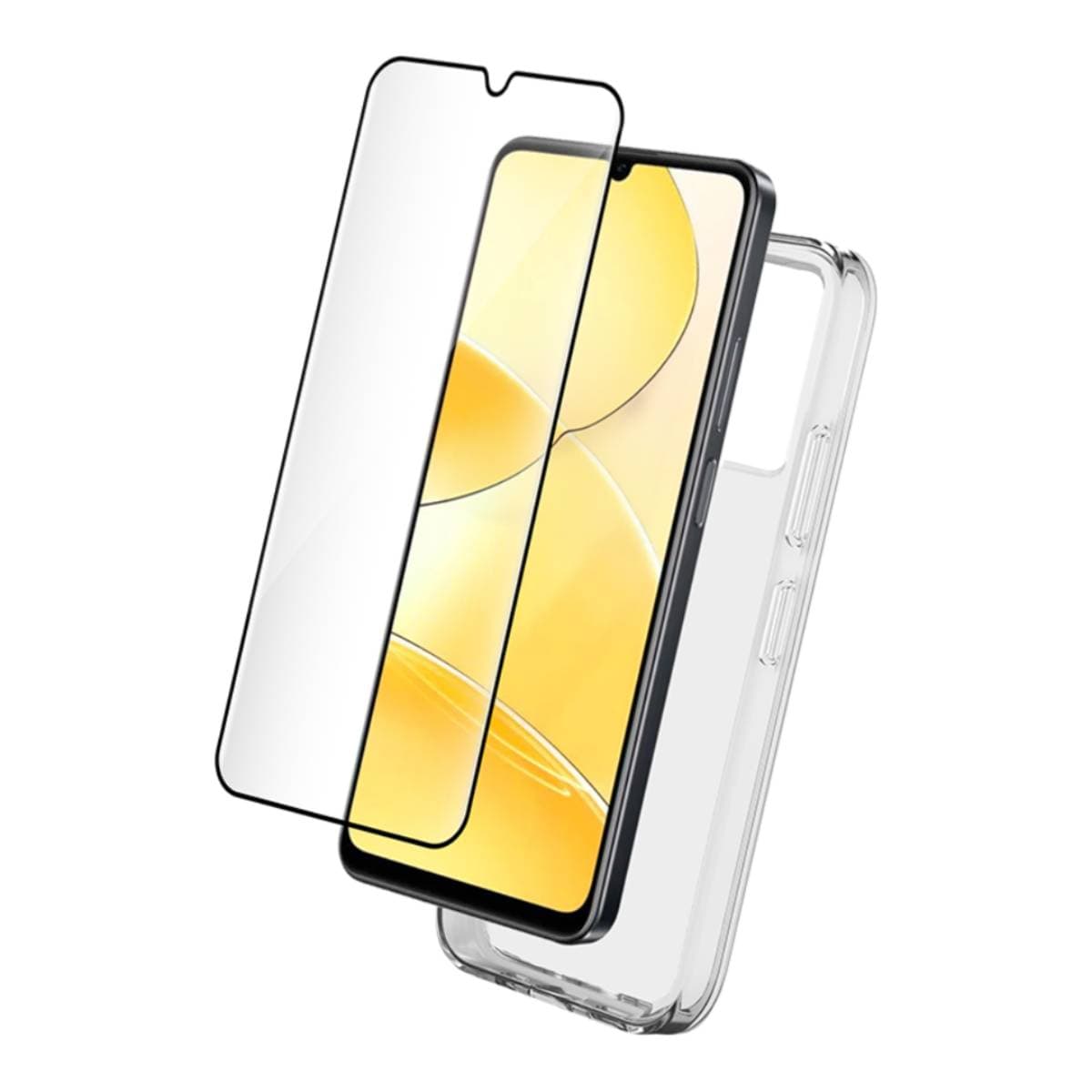 Joustava Suojakuori + Lasi Paketti SmartFrame-kehyksellä Realme C51/C53:lle – Bigben