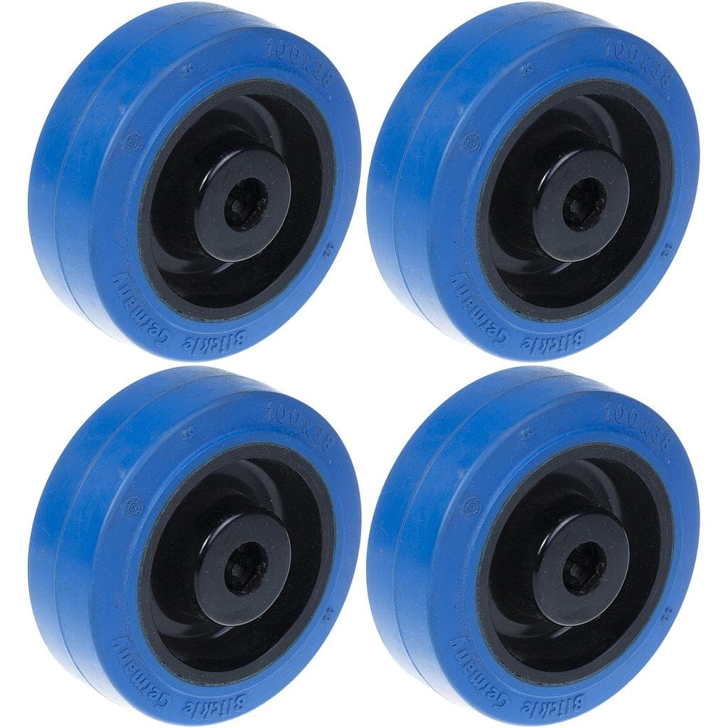 80mm 3 pyörä sininen kumi nailon keskellä vahva 560kg kantavuus, 4 kpl:n sarja – Blickle