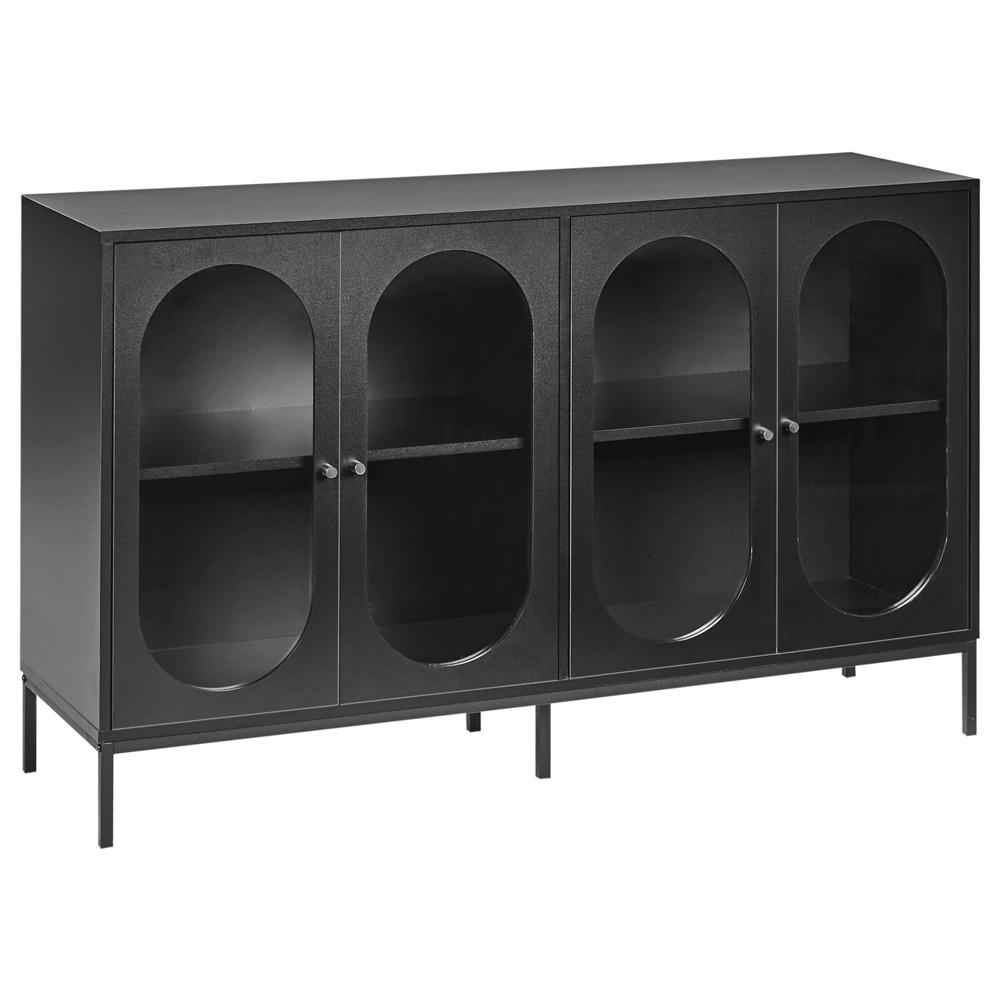 Lasivitriinikaappi LANGFORD 137 cm Musta