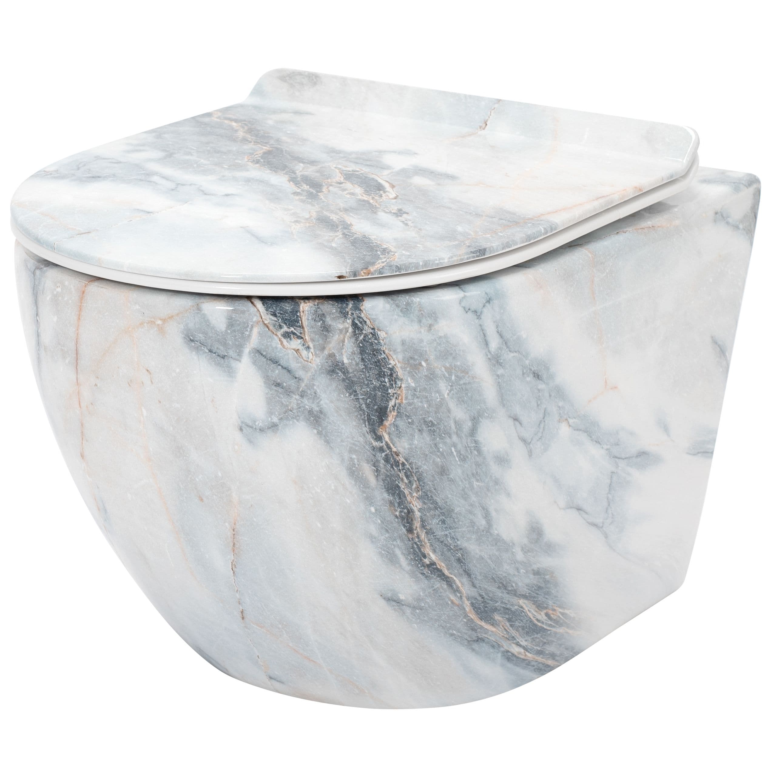 REA Seinä-WC CARLOS DUROPLAST/SLIM/ZM GRANIT kiiltävä harmaa, 49, 5X37X32CM