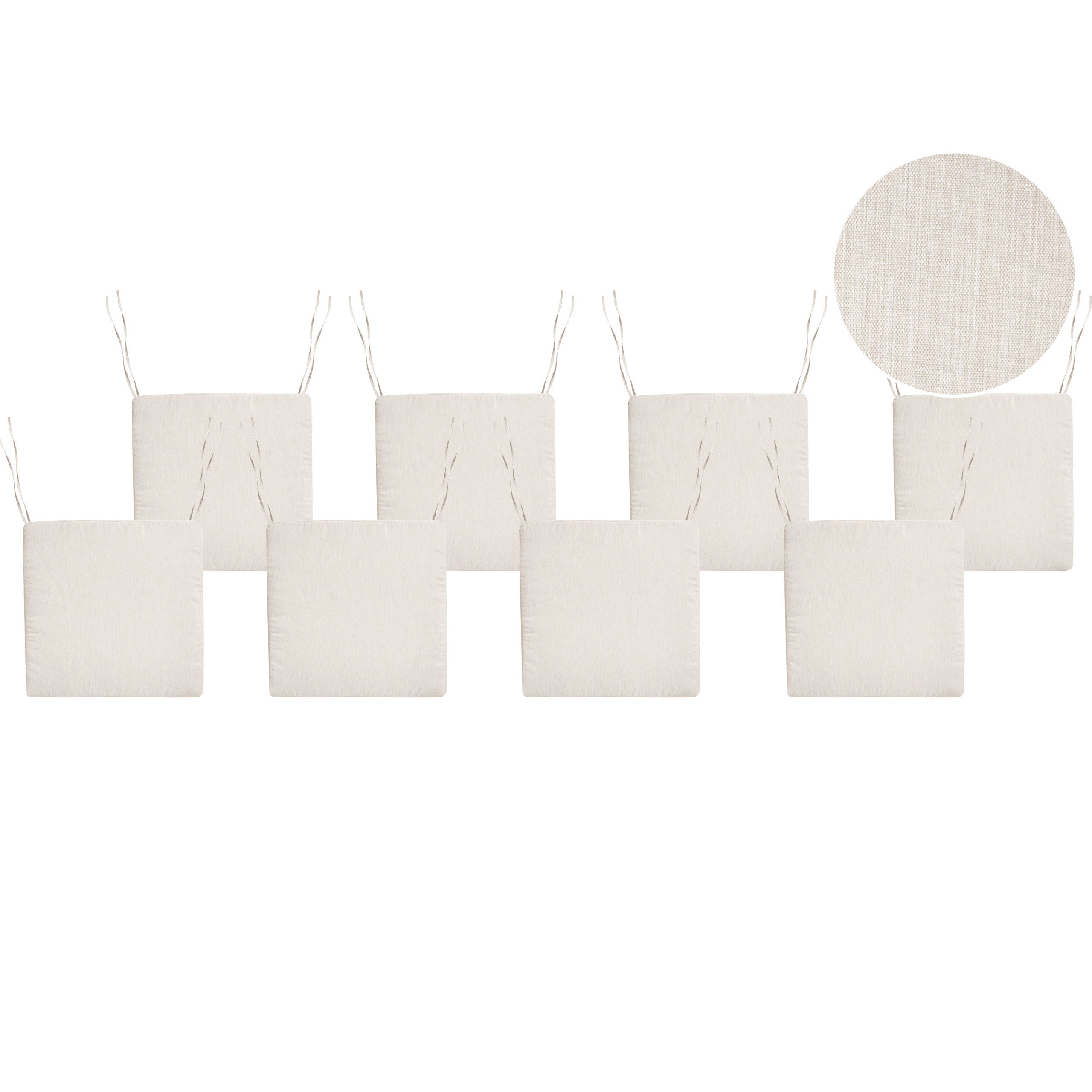 Puutarhatuolien istuintyynysetti 8 kpl SASSARI PREMIUM 46 x 46 cm Vaaleanbeige – Beliani