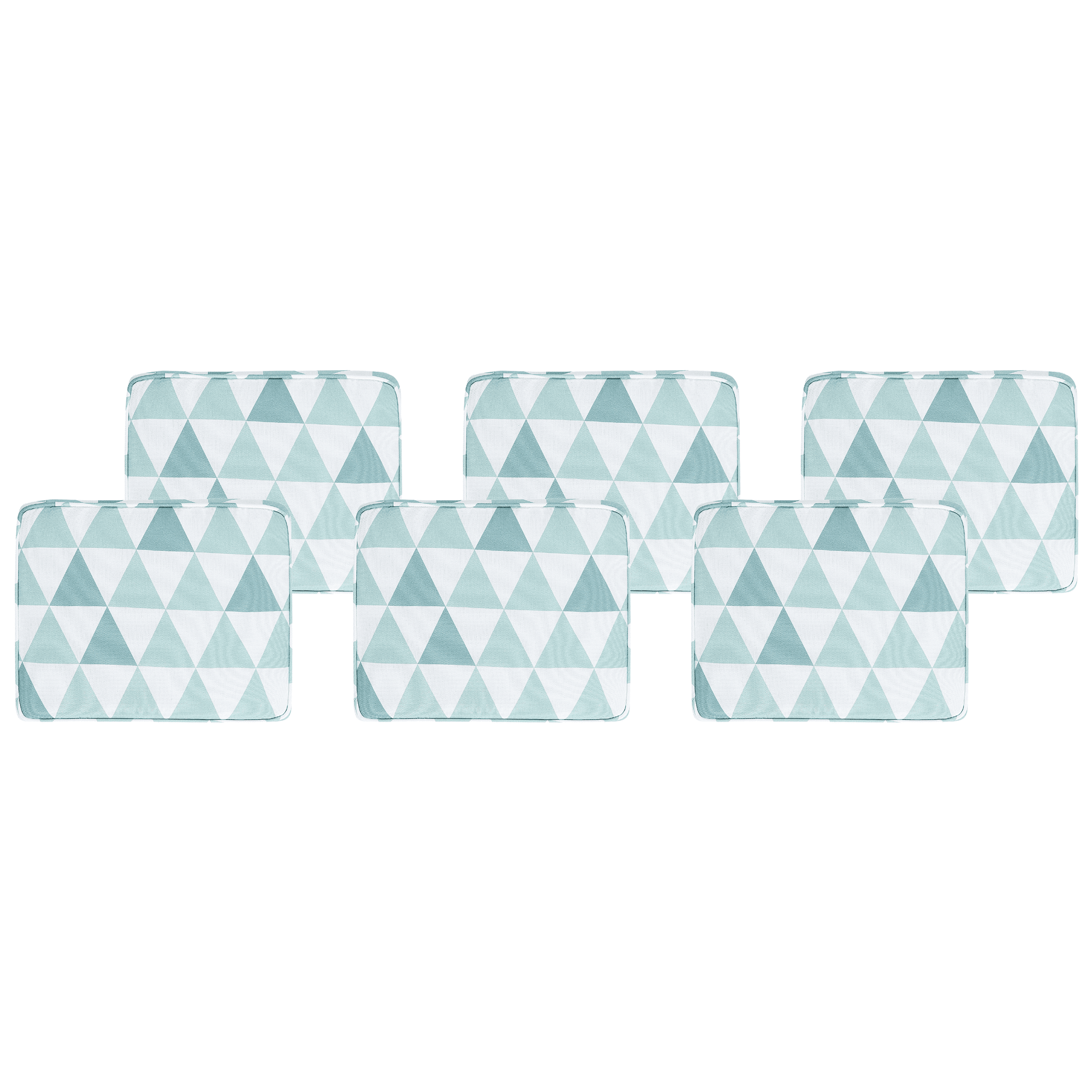 Puutarhatuolien istuintyynysetti 6 kpl TOLVE 39 x 31 cm Vaaleansininen – Beliani