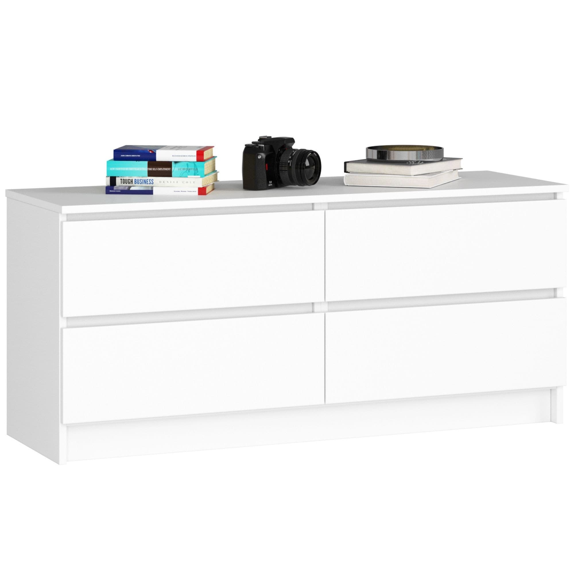 Akord Lipasto 4 laatikkoa Valkoinen 120x40x55 – Akord
