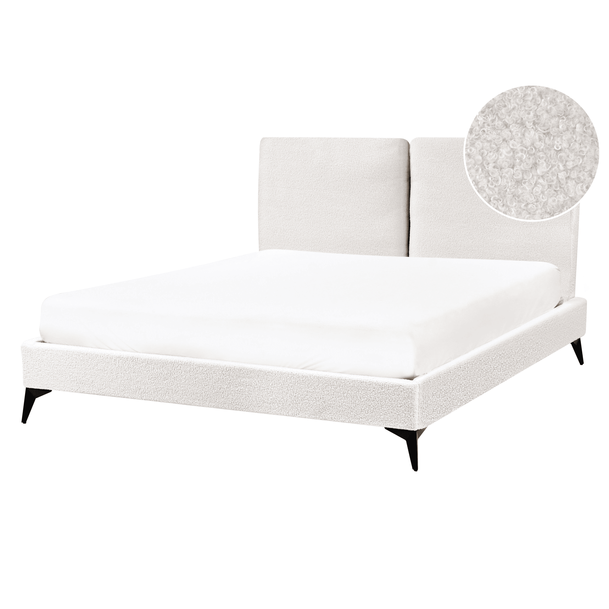 Sänky buklee MELLE 140 x 200 cm Luonnonvalkoinen